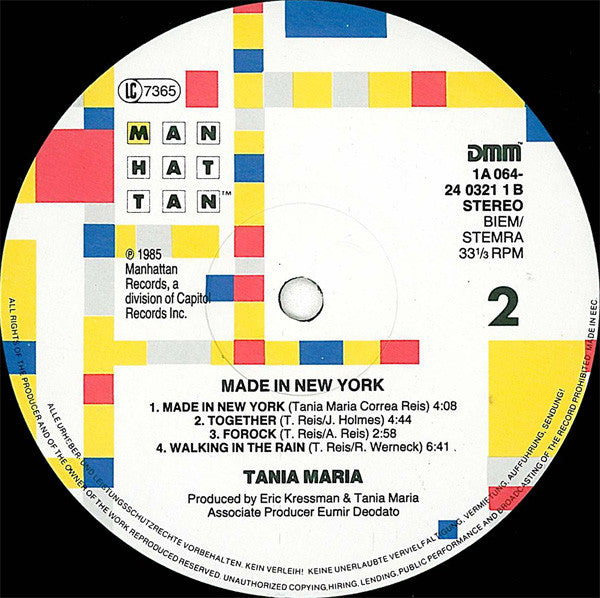 Tania Maria : Made In New York (LP, Album)