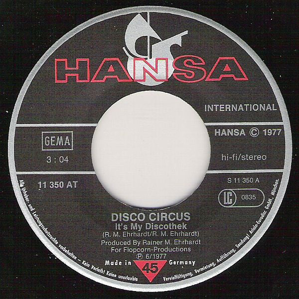 Disco Circus (2) : It's My Discothek (7", Single)