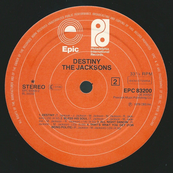 The Jacksons : Destiny (LP, Album, Gat)