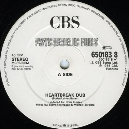 The Psychedelic Furs : Heartbreak Dub (12", Single)