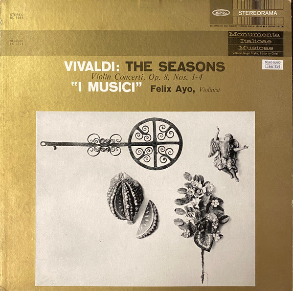 Antonio Vivaldi : The Seasons Violin Concerti, Op. 8, Nos. 1-4 "I Musici" Felix Ayo, Violinist (LP, Album)