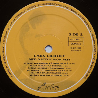 Lars Lilholt : Med Natten Mod Vest (LP, Album)