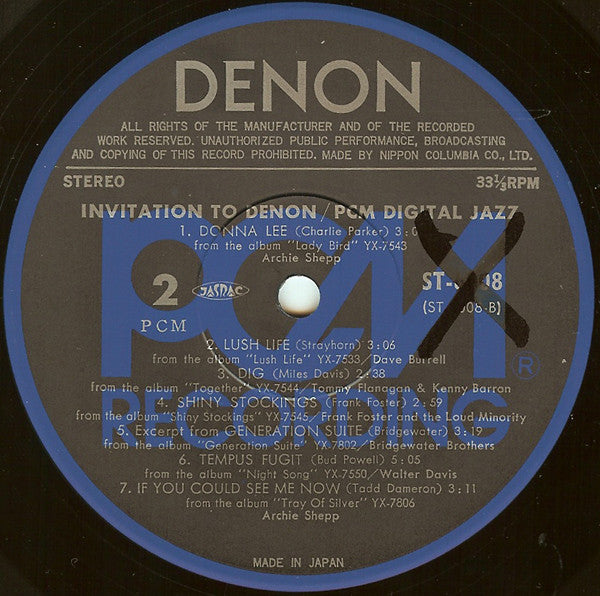 Various : Invitation To Denon / PCM Digital Jazz (LP, Smplr)