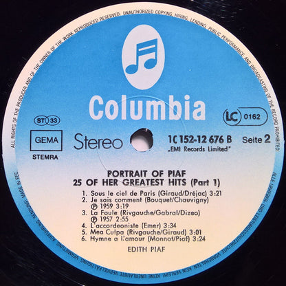 Edith Piaf : Portrait Of Piaf - 25 Of Her Greatest Hits (2xLP, Comp, RE)