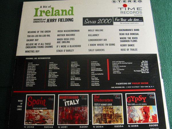 Jerry Fielding : A Bit Of Ireland (LP, Album, Gat)