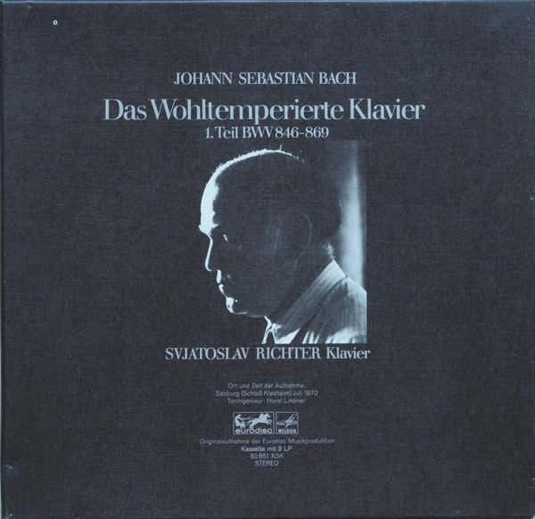 Johann Sebastian Bach, Sviatoslav Richter : Das Wohltemperierte Klavier (1. Teil BWV 846-869) (2xLP, RE + LP, S/Sided, RE + Box, RE)