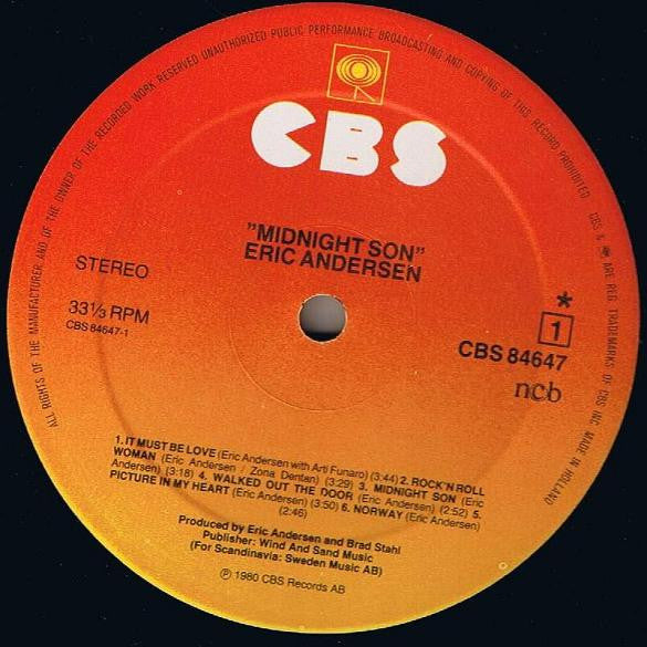 Eric Andersen (2) : Midnight Son (LP, Album)