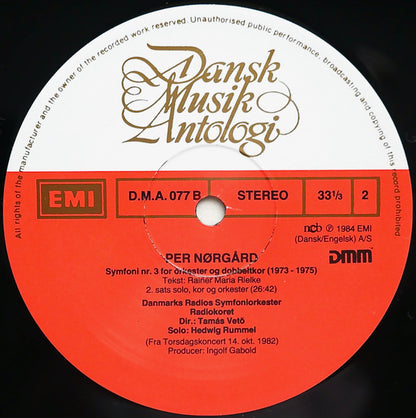 Per Nørgård / Danmarks Radios Symfoniorkester, Radiokoret, Tamás Vetö : Per Nørgård: Symfoni Nr. 3 (LP, Album)