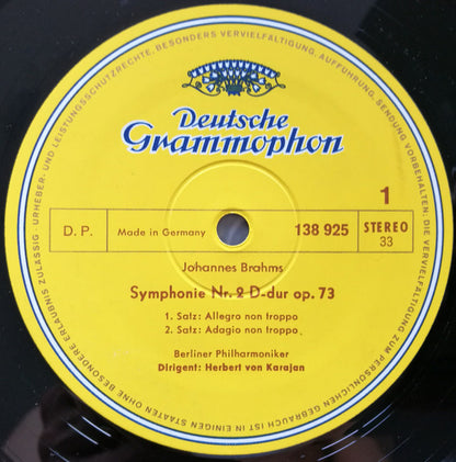 Johannes Brahms, Herbert von Karajan, Berliner Philharmoniker : Symphonie Nr. 2 (LP, RE)