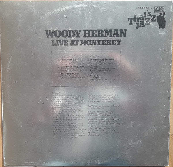 Woody Herman : Live At Monterey (LP, Album, RE, Gat)