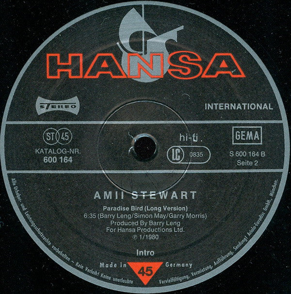 Amii Stewart : The Letter (12", Single, Ltd)