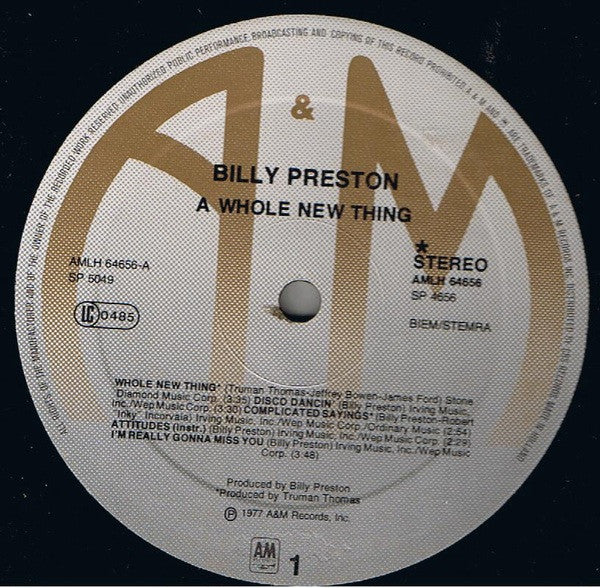 Billy Preston : A Whole New Thing (LP, Album)