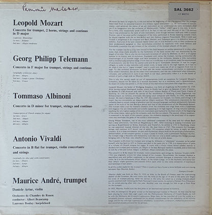 Leopold Mozart, Georg Philipp Telemann, Tomaso Albinoni, Antonio Vivaldi | Maurice André |  Orchestre De Chambre De Rouen, Albert Beaucamp : Trumpet Concertos (LP)