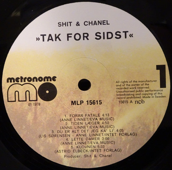 Shit & Chanel : Tak For Sidst (LP, Album)