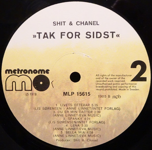 Shit & Chanel : Tak For Sidst (LP, Album)