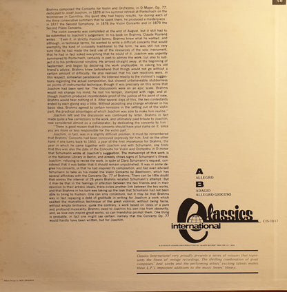 Johannes Brahms / David Oistrach, Kiril Kondrashin, Большой Симфонический Оркестр Всесоюзного Радио : Violin Concerto In D Major, Op.77 (LP, Album, RM)
