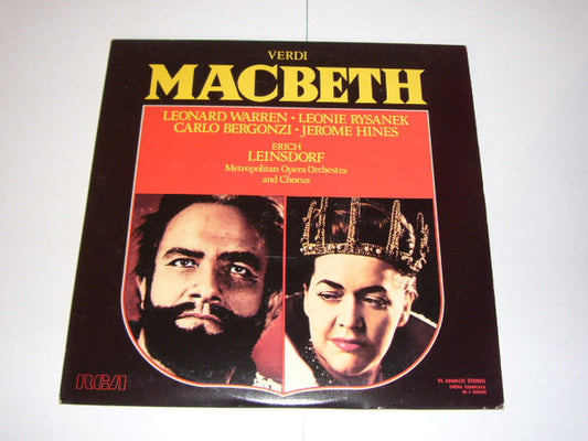 Giuseppe Verdi, Leonard Warren, Leonie Rysanek, Carlo Bergonzi, Jerome Hines, The Metropolitan Opera House Orchestra And Metropolitan Opera Chorus, Erich Leinsdorf : Macbeth (3xLP)