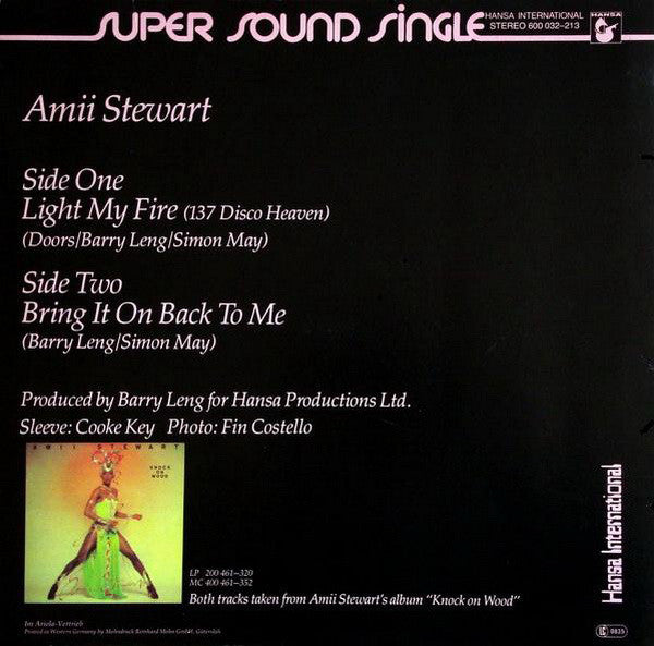 Amii Stewart : Light My Fire (12", Single)