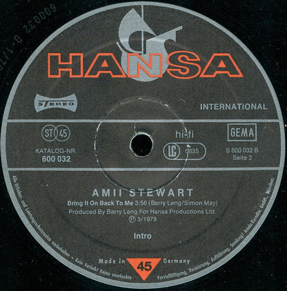 Amii Stewart : Light My Fire (12", Single)