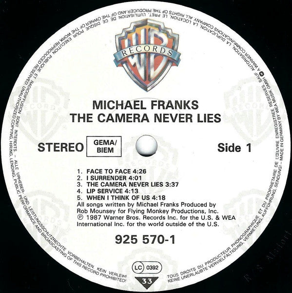 Michael Franks : The Camera Never Lies (LP, Album)