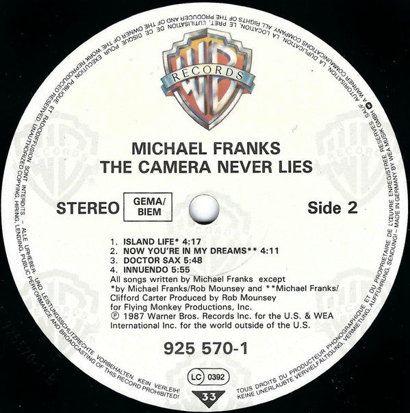 Michael Franks : The Camera Never Lies (LP, Album)