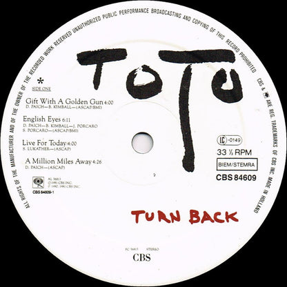 Toto : Turn Back (LP, Album)