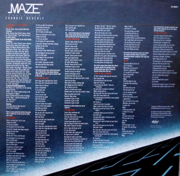 Maze Featuring Frankie Beverly : Can't Stop The Love (LP, Album)