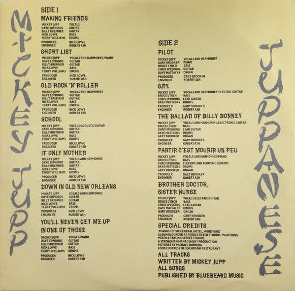 Mickey Jupp : Juppanese (LP, Album, Blu)