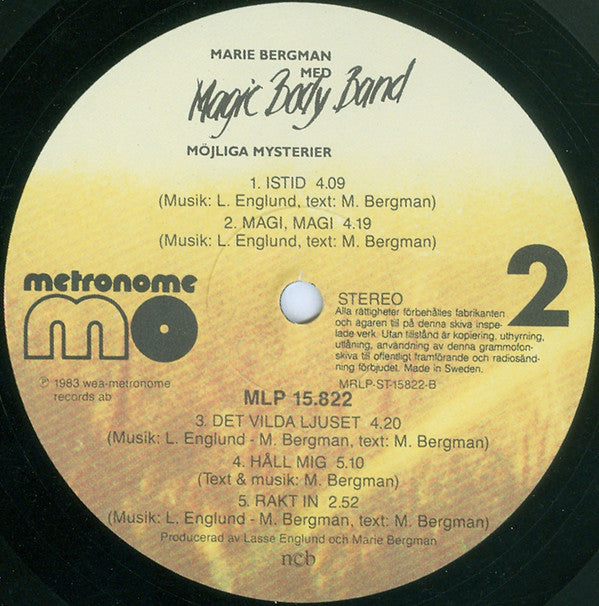 Marie Bergman Med Magic Body Band : Möjliga Mysterier (LP, Album)