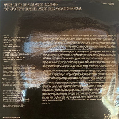 Count Basie : The Live Big Band Sound Of Count Basie And His Orchestra (LP, Album, Mono)