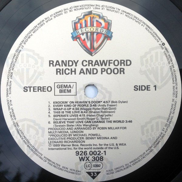 Randy Crawford : Rich And Poor (LP, Album)