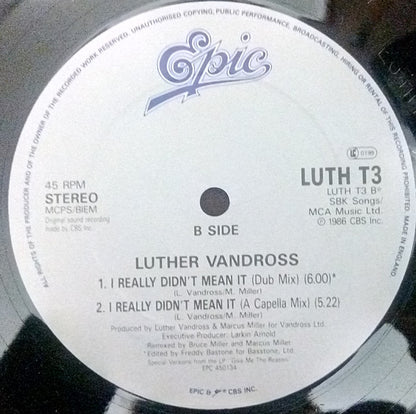 Luther Vandross : I Really Didn't Mean It (12", Single)