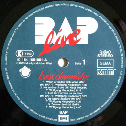 BAP : Live - Bess Demnähx (2xLP, Album, M/Print)