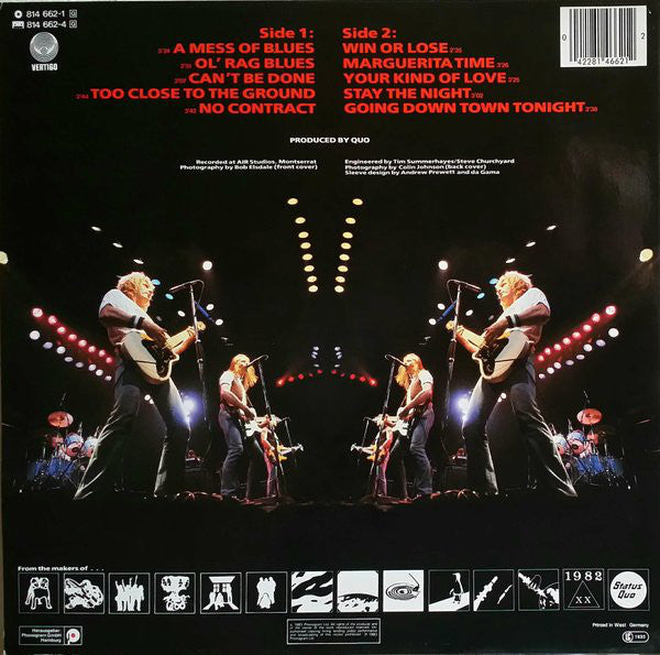 Status Quo : Back To Back (LP, Album, Red)