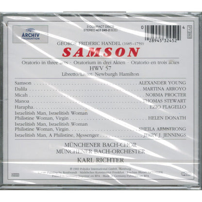 Georg Friedrich Händel –  Martina Arroyo · Helen Donath · Sheila Armstrong · Norma Procter, Alexander Young · Jerry J. Jennings · Ezio Flagello · Thomas Stewart (2), Münchener Bach-Chor · Münchener Bach-Orchester, Karl Richter : Samson  (3xCD)