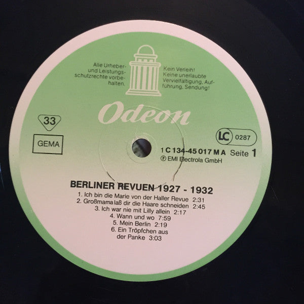 Various : Berliner Revuen 1927-1932 (2xLP, Comp)