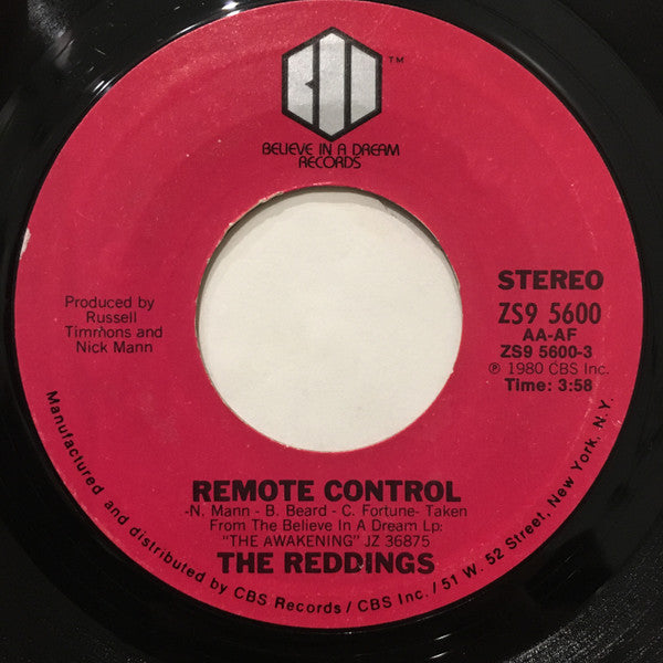 The Reddings : Remote Control (7", Single, Styrene)