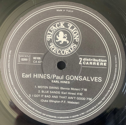 Earl Hines & Paul Gonsalves : Earl Hines/Paul Gonsalves (LP, Album)