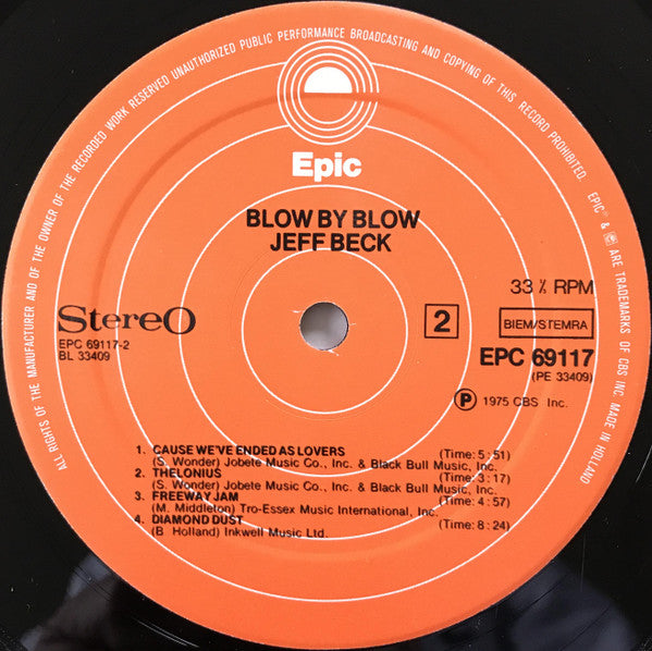 Jeff Beck : Blow By Blow (LP, Album, RE, Ora)