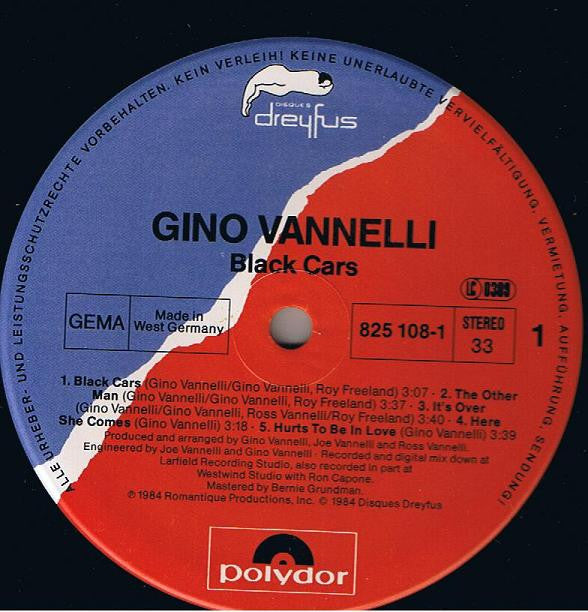 Gino Vannelli : Black Cars (LP, Album)