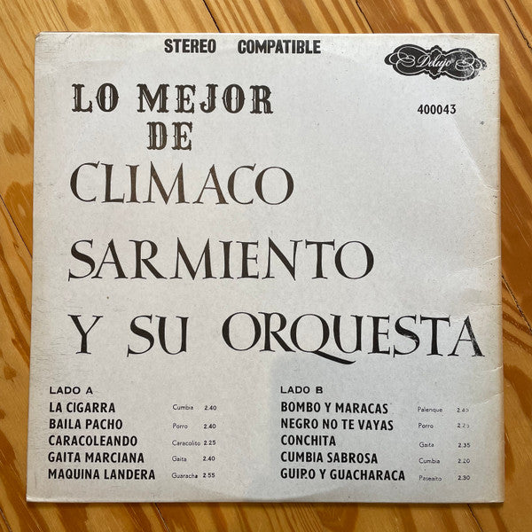 Climaco Sarmiento Y Su Orquesta : Lo Mejor De Climaco Sarmiento Y Su Orquesta (LP, Comp)