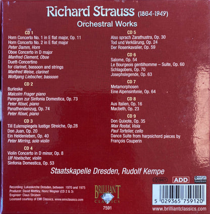 Richard Strauss, Staatskapelle Dresden, Rudolf Kempe : Orchestral Works  (9xCD, Album + Box, Comp)