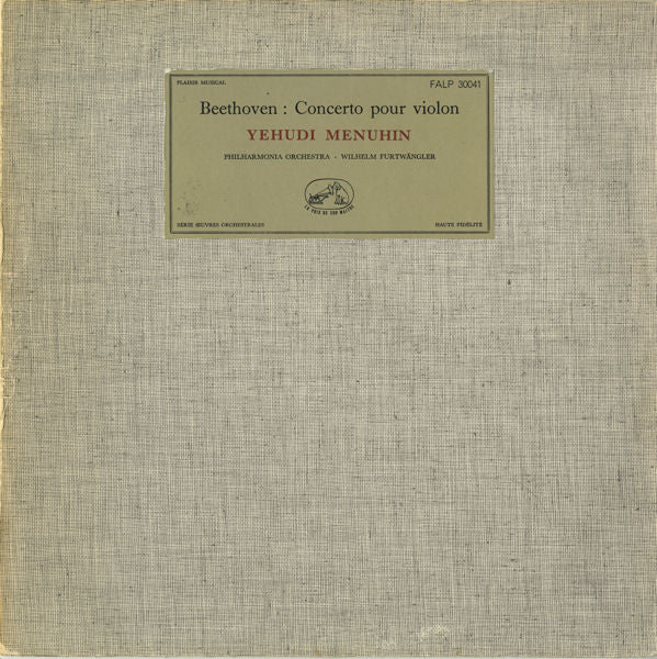 Ludwig van Beethoven / Yehudi Menuhin / Philharmonia Orchestra, Wilhelm Furtwängler : Concerto Pour Violon (LP, Mono, RE)
