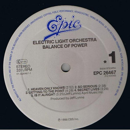 Electric Light Orchestra : Balance Of Power (LP, Album)