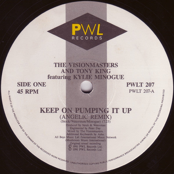 Vision Masters And Tony King Featuring Kylie Minogue : Keep On Pumpin' It (12", Single)