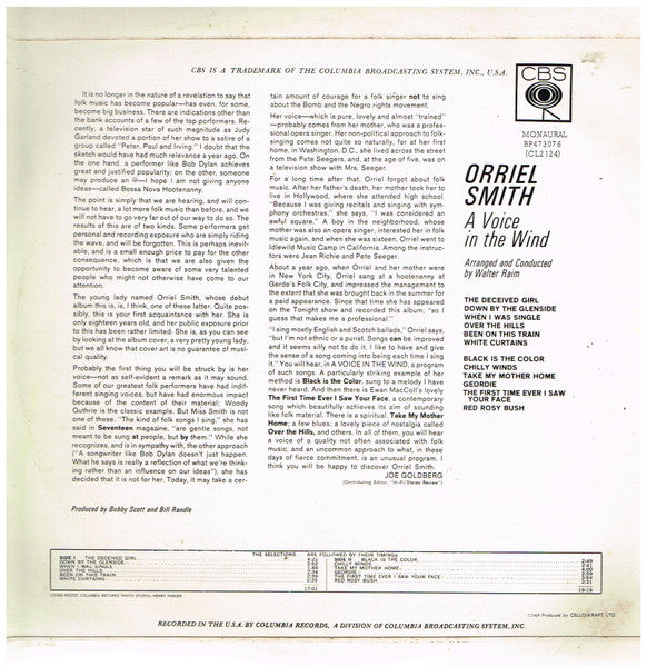 Orriel Smith : A Voice In The Wind (LP, Album, Mono)