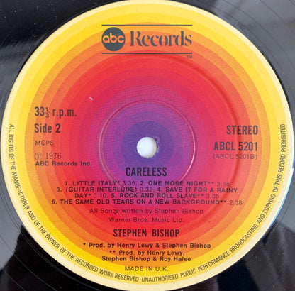 Stephen Bishop : Careless (LP, Album)