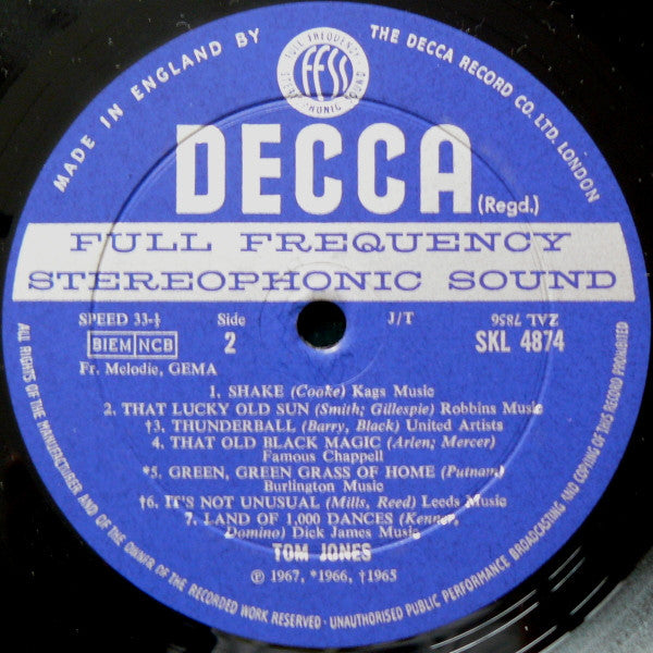 Tom Jones : Tom Jones Live! At The Talk Of The Town (LP, Album)