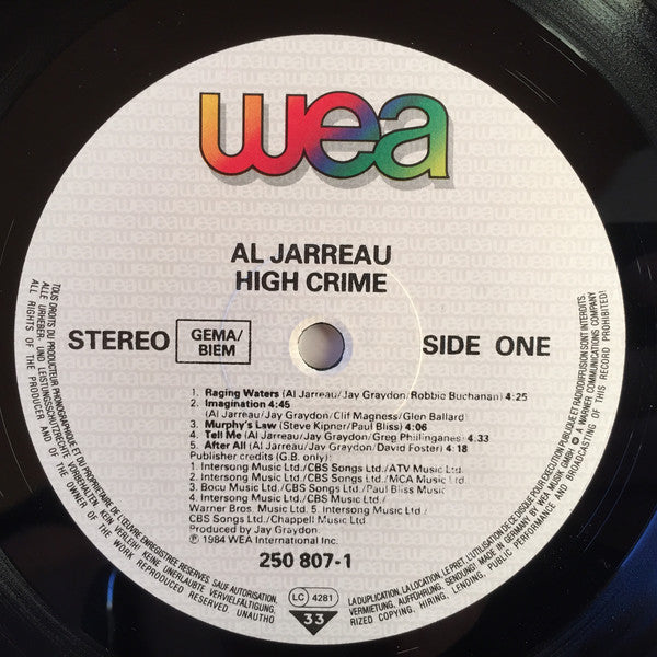 Al Jarreau : High Crime (LP, Album, Als)