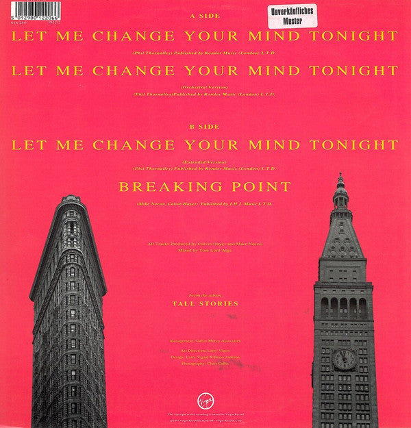 Johnny Hates Jazz : Let Me Change Your Mind Tonight (12")